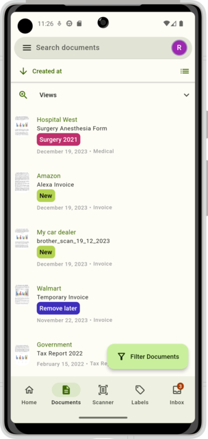 Paperless Mobile App Screenshot